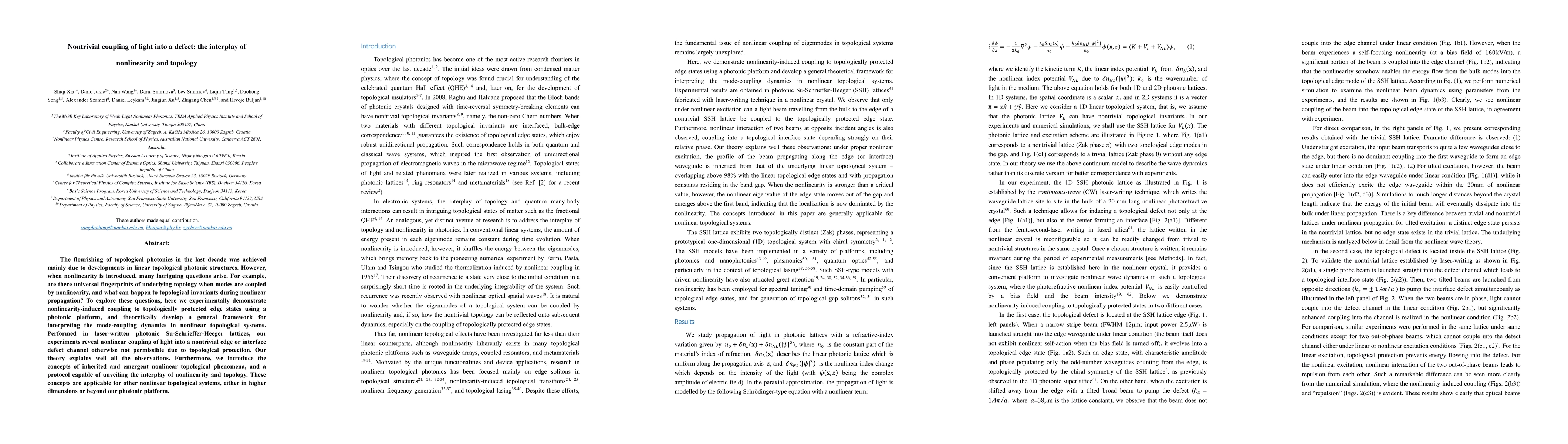 Thumbnail for Nontrivial coupling of light into a defect: the interplay of
  nonlinearity and topology