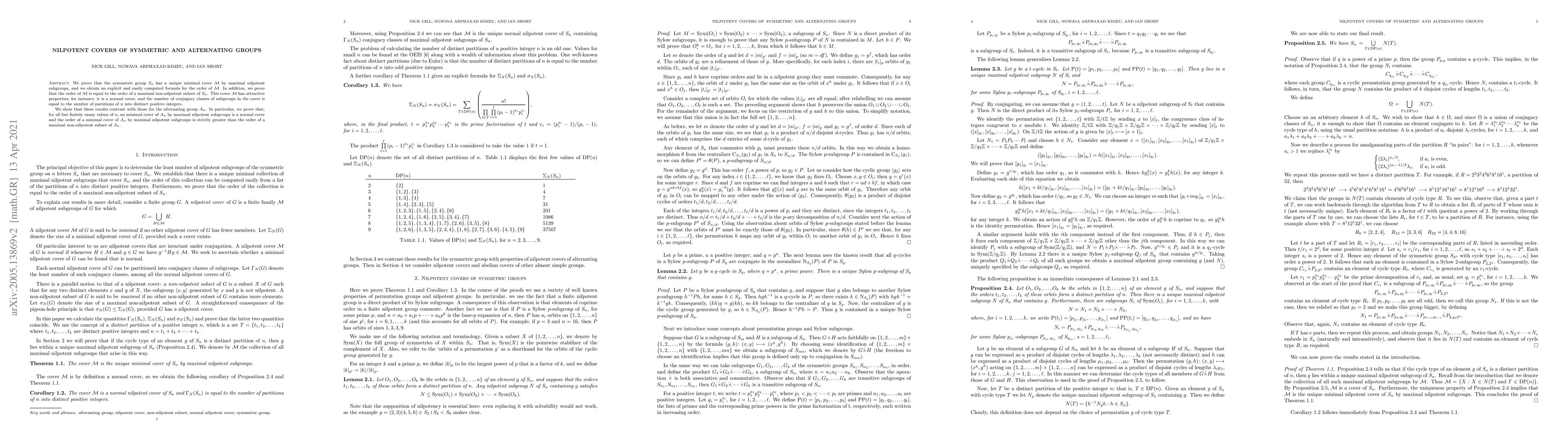 Thumbnail for Nilpotent covers of symmetric and alternating groups