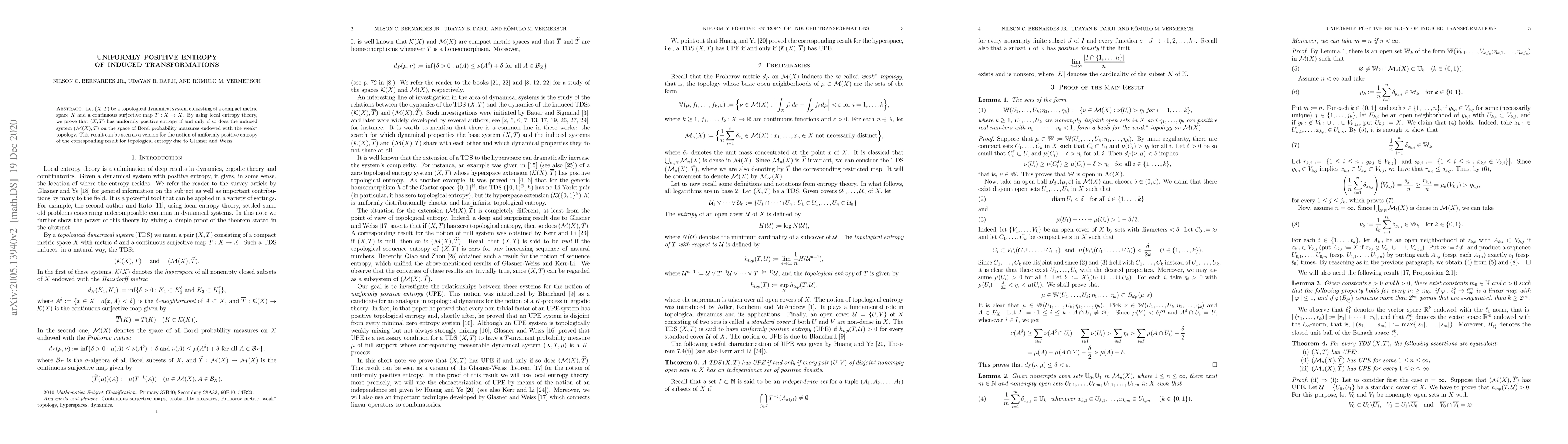 Thumbnail for Uniformly Positive Entropy of Induced Transformations