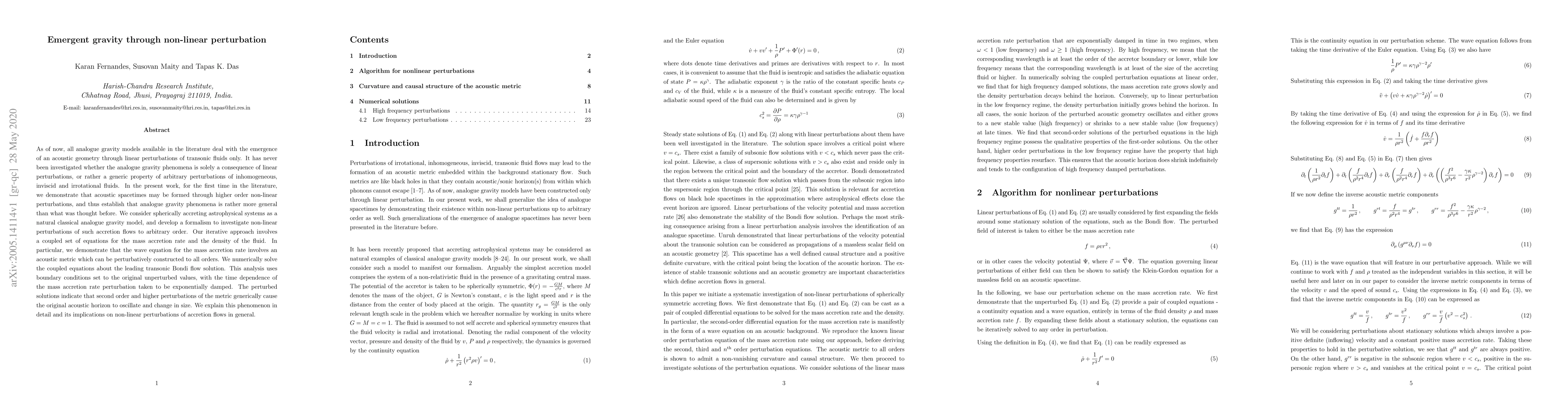Thumbnail for Emergent gravity through non-linear perturbation