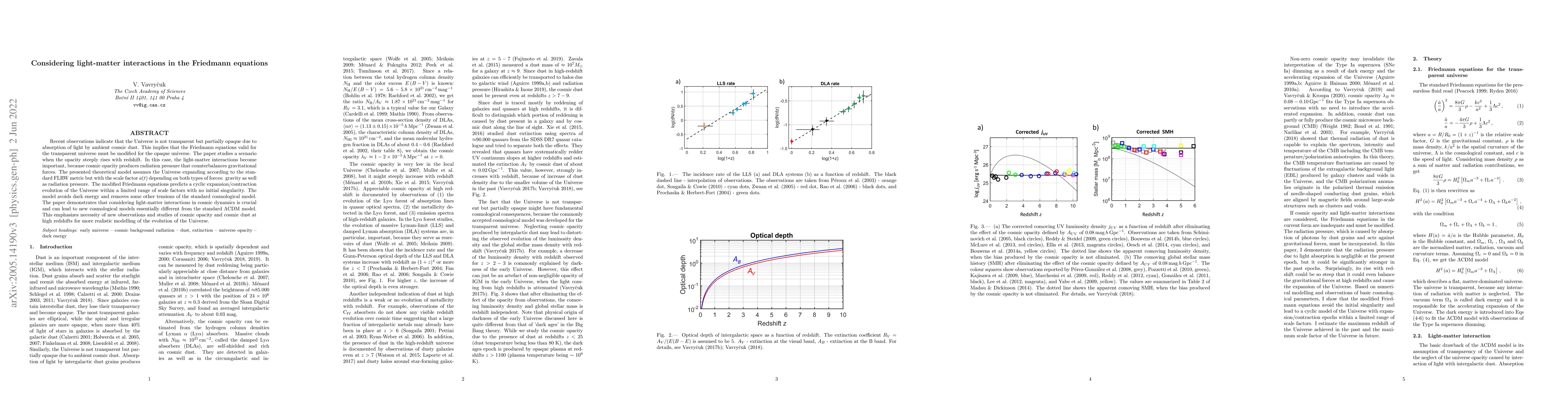 Thumbnail for Considering light-matter interactions in the Friedmann equations