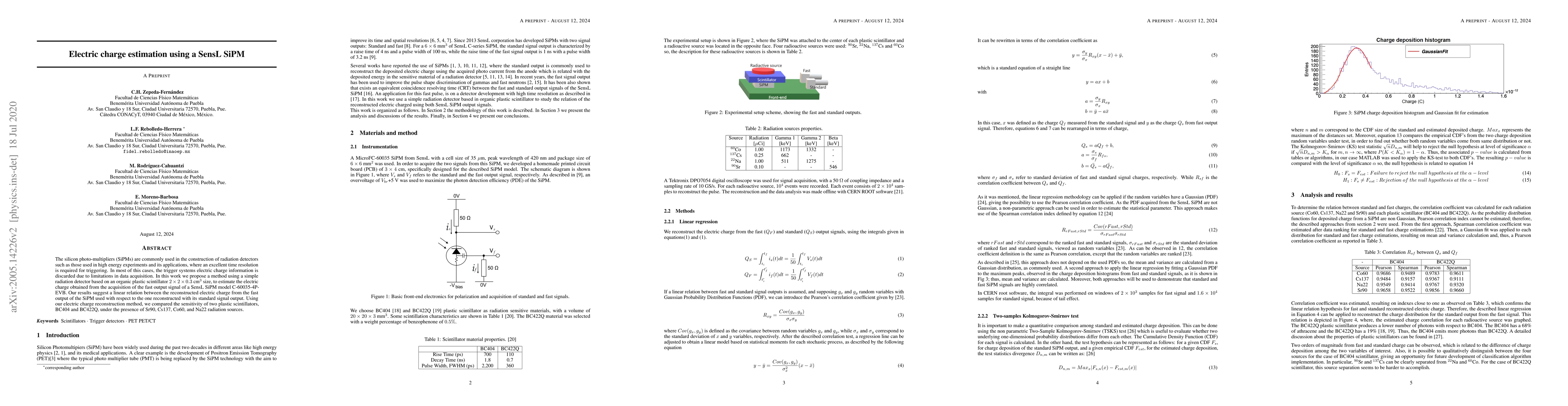 Thumbnail for Electric charge estimation using a SensL SiPM