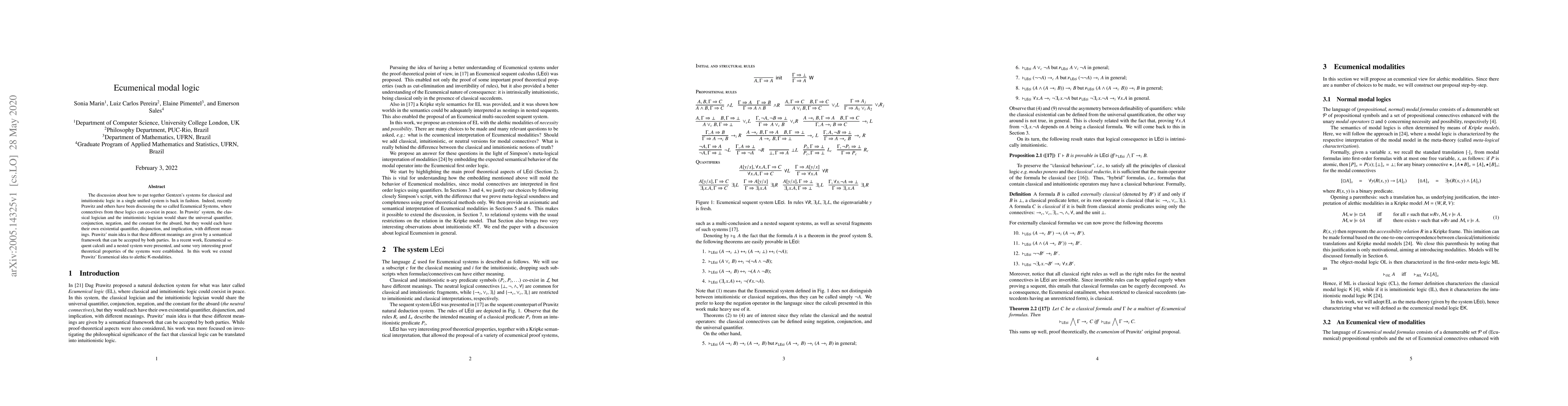 Thumbnail for Ecumenical modal logic