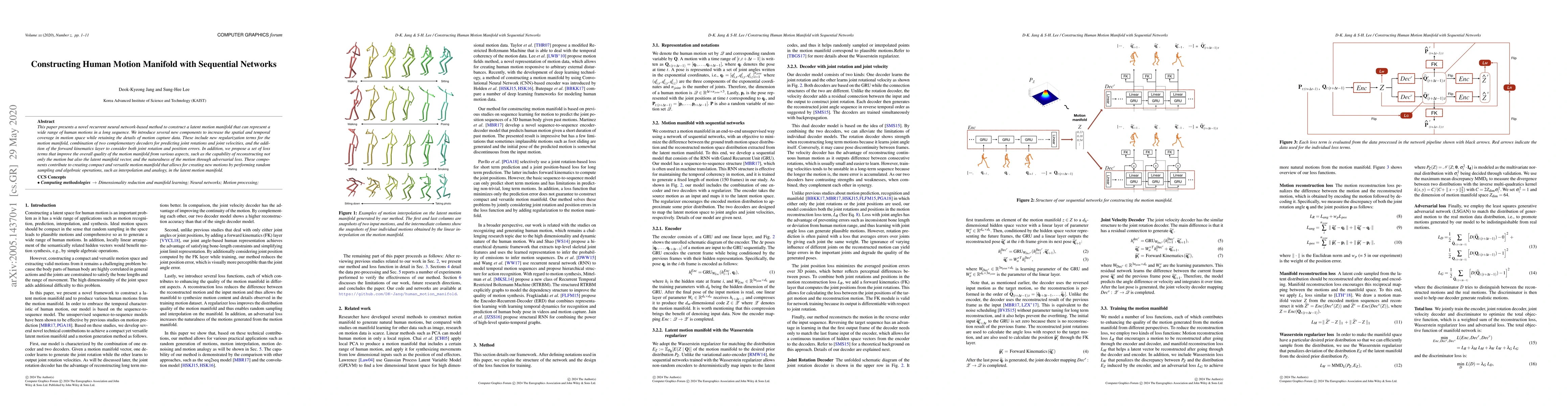 Thumbnail for Constructing Human Motion Manifold with Sequential Networks