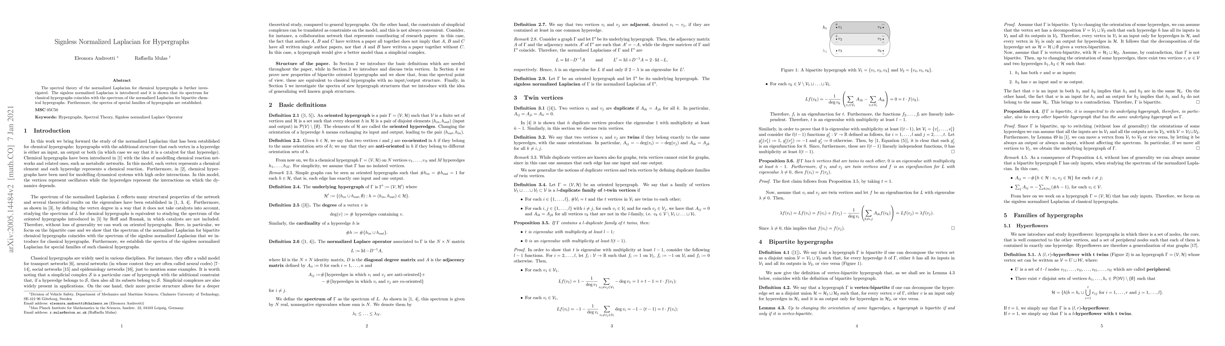 Thumbnail for Signless Normalized Laplacian for Hypergraphs