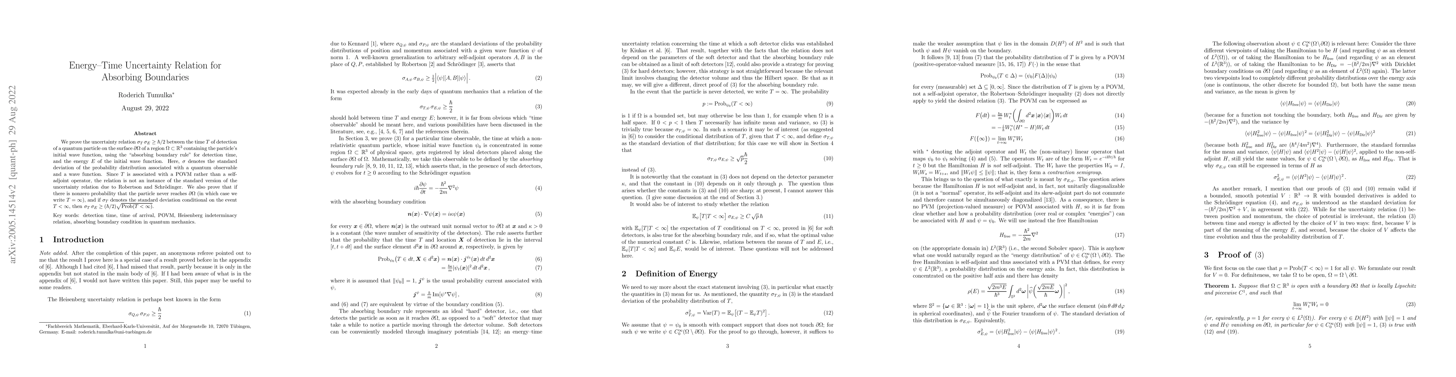 Thumbnail for Energy-Time Uncertainty Relation for Absorbing Boundaries