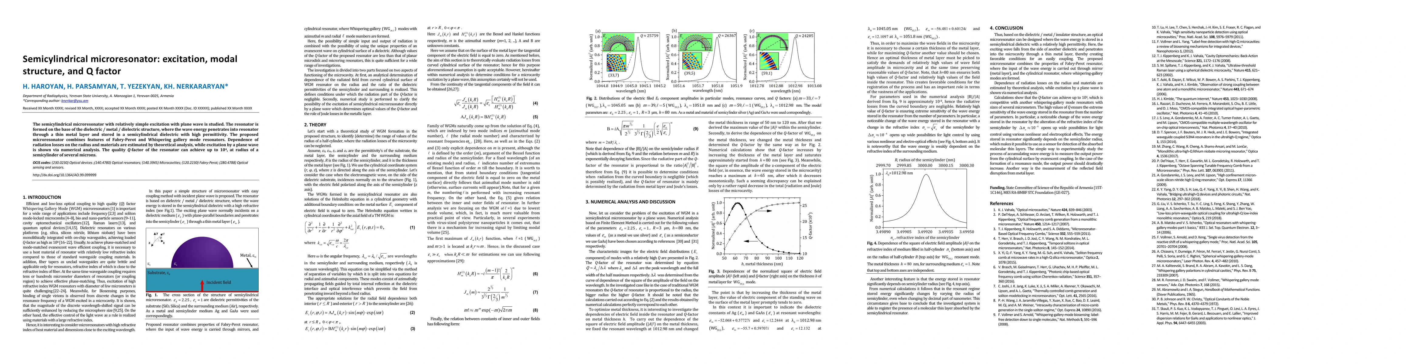 Thumbnail for Semicylindrical microresonator: excitation, modal structure, and Q
  factor