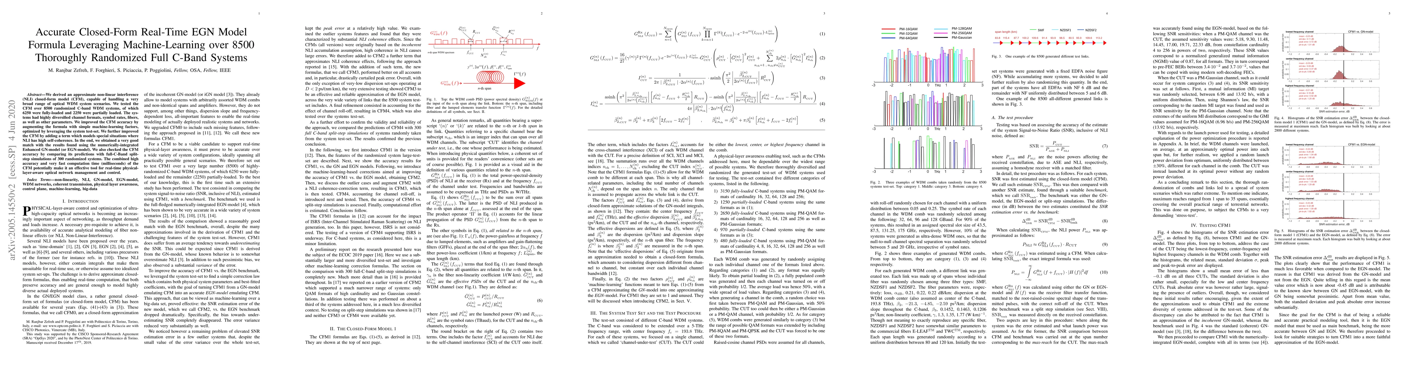 Thumbnail for Accurate Closed-Form Real-Time EGN Model Formula Leveraging
  Machine-Learning over 8500 Thoroughly Randomized Full C-Band Systems