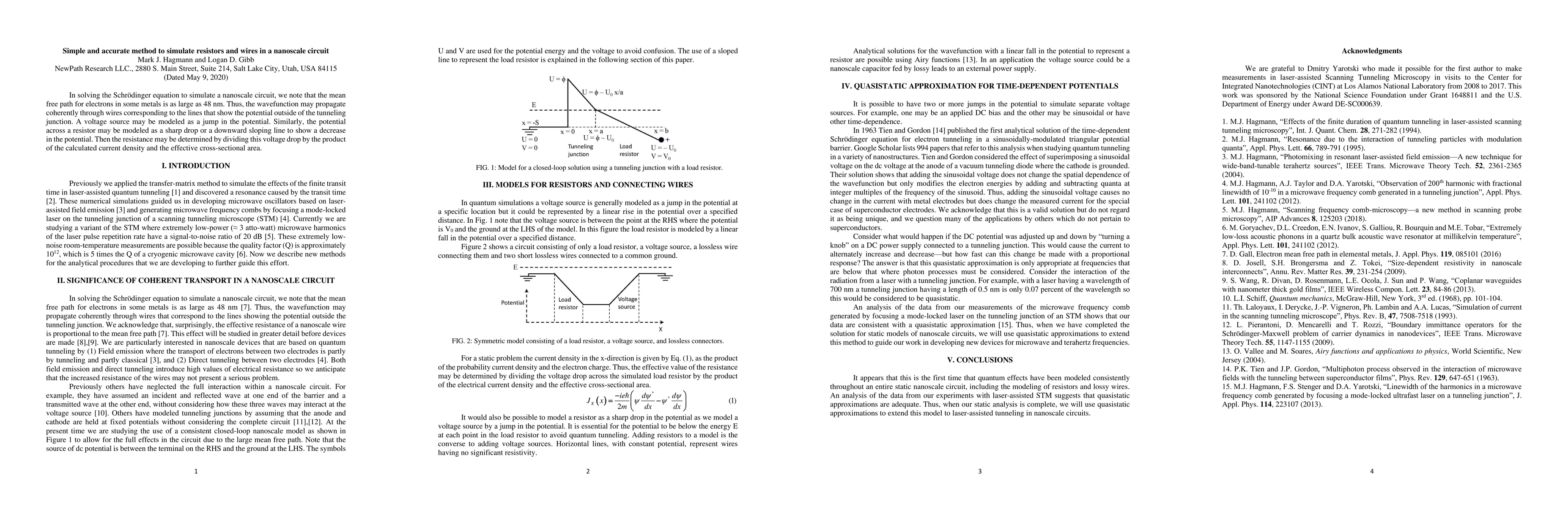 Thumbnail for Simple and accurate method to simulate resistors and wires in a
  nanoscale circuit