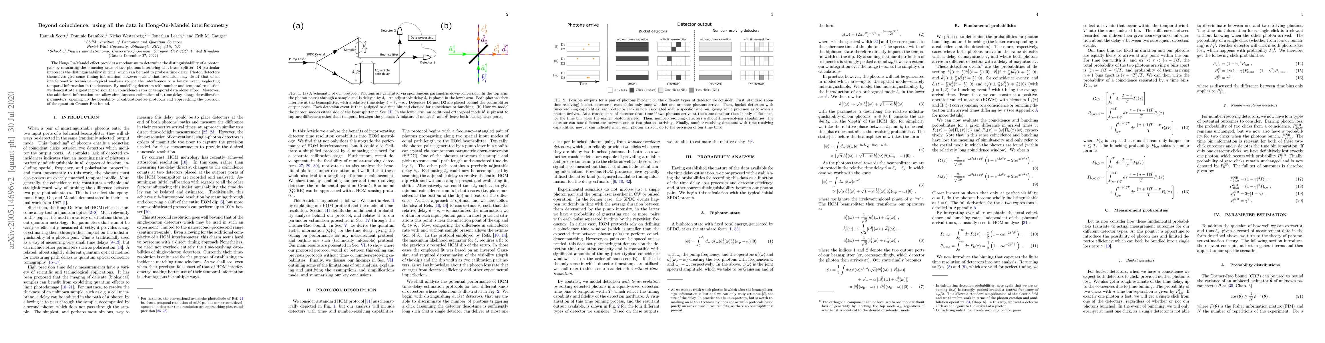 Thumbnail for Beyond coincidence: using all the data in Hong-Ou-Mandel interferometry
