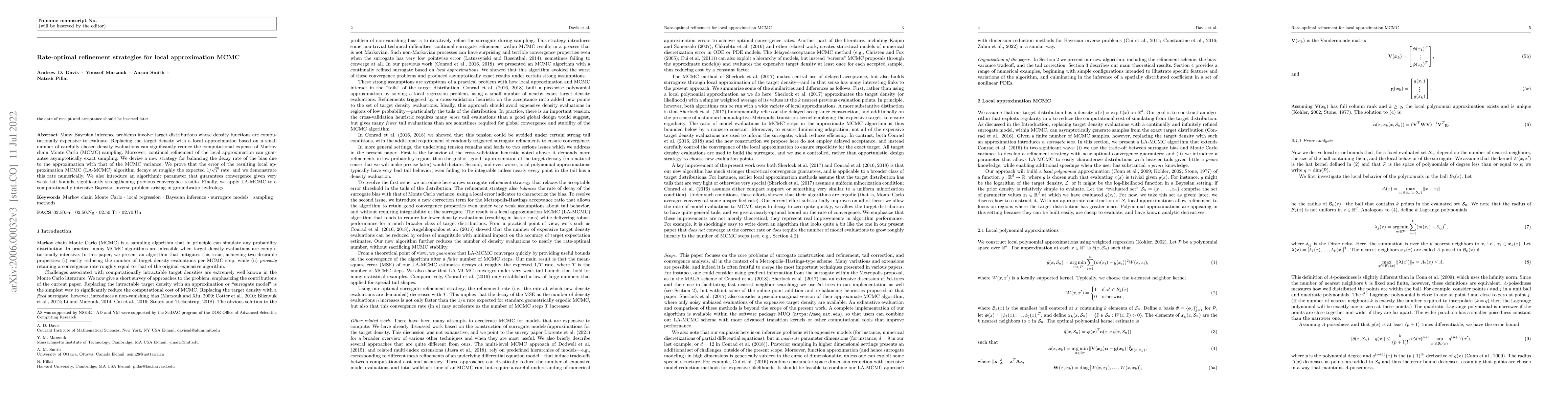 Thumbnail for Rate-optimal refinement strategies for local approximation MCMC