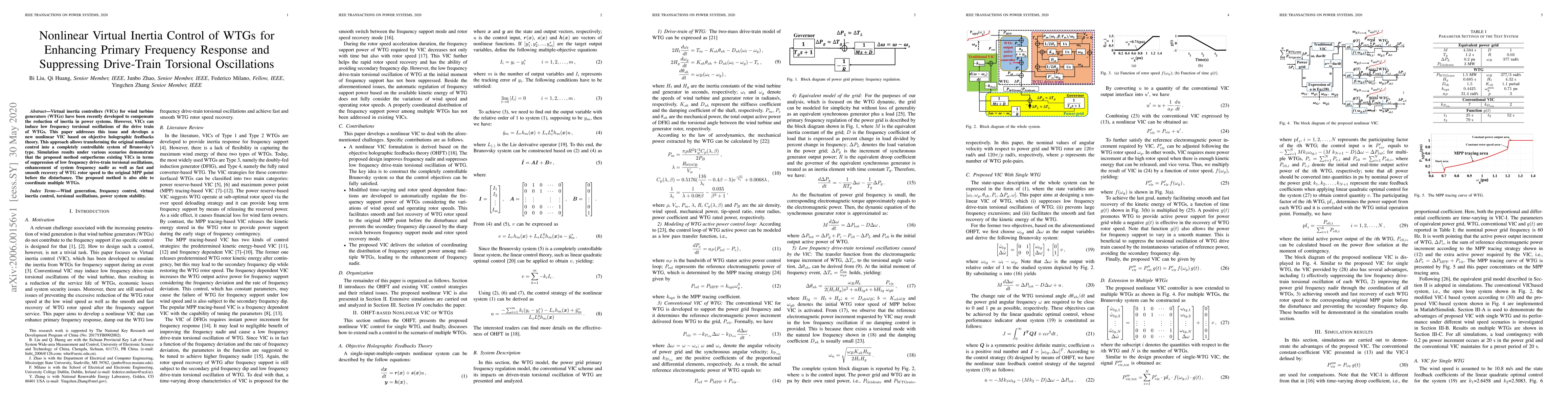 Thumbnail for Nonlinear Virtual Inertia Control of WTGs for Enhancing Primary
  Frequency Response and Suppressing Drive-Train Torsional Oscillations