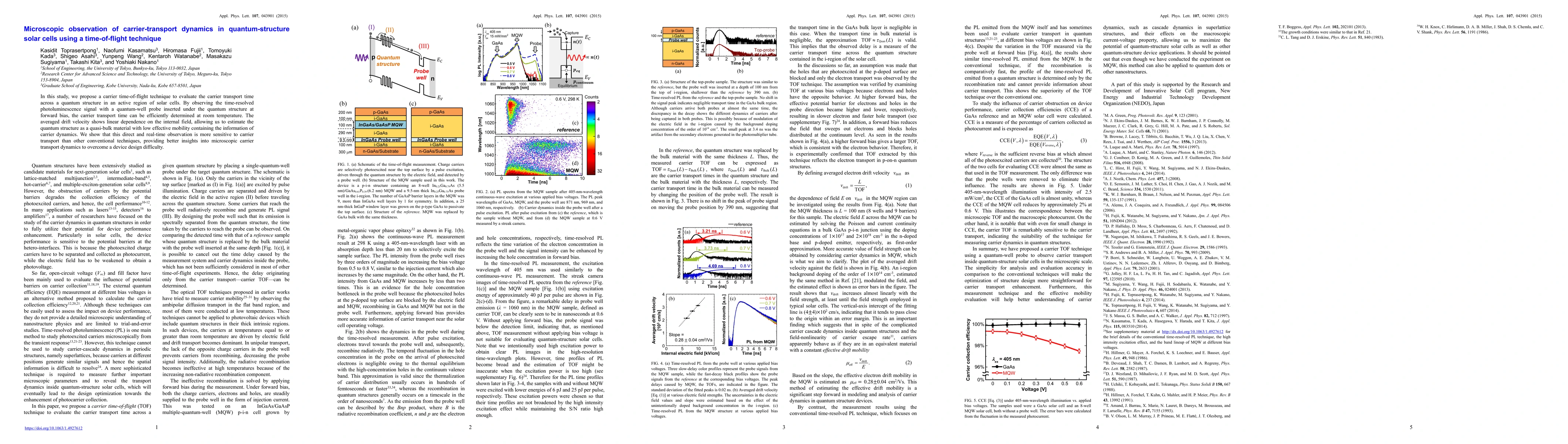 Thumbnail for Microscopic observation of carrier-transport dynamics in
  quantum-structure solar cells using a time-of-flight technique