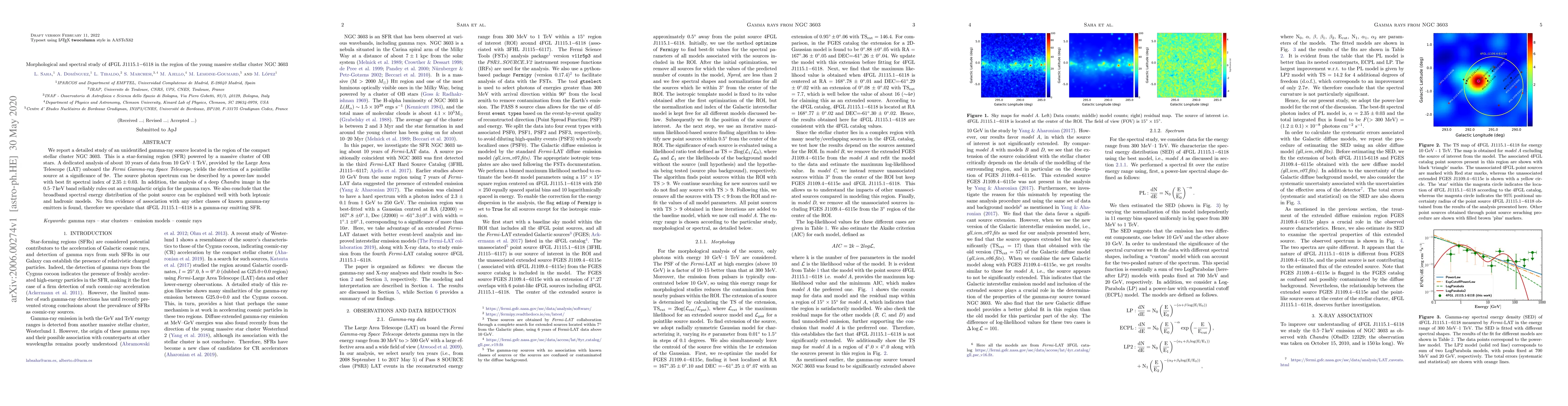Thumbnail for Morphological and spectral study of 4FGL J1115.1-6118 in the region of
  the young massive stellar cluster NGC 3603