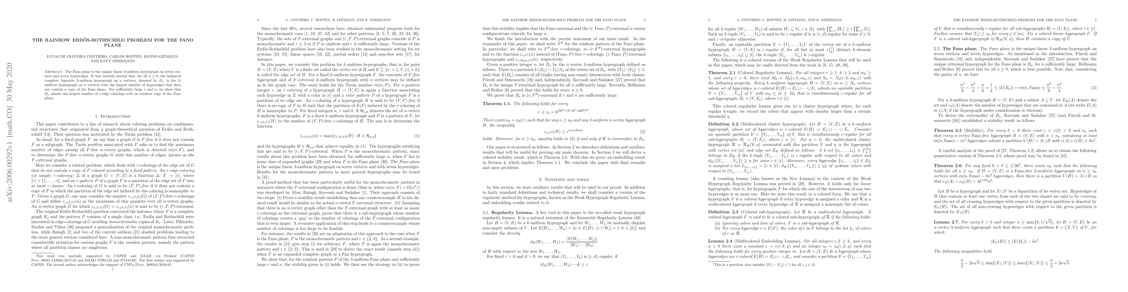 Thumbnail for The rainbow Erd\H{o}s-Rothschild problem for the Fano plane