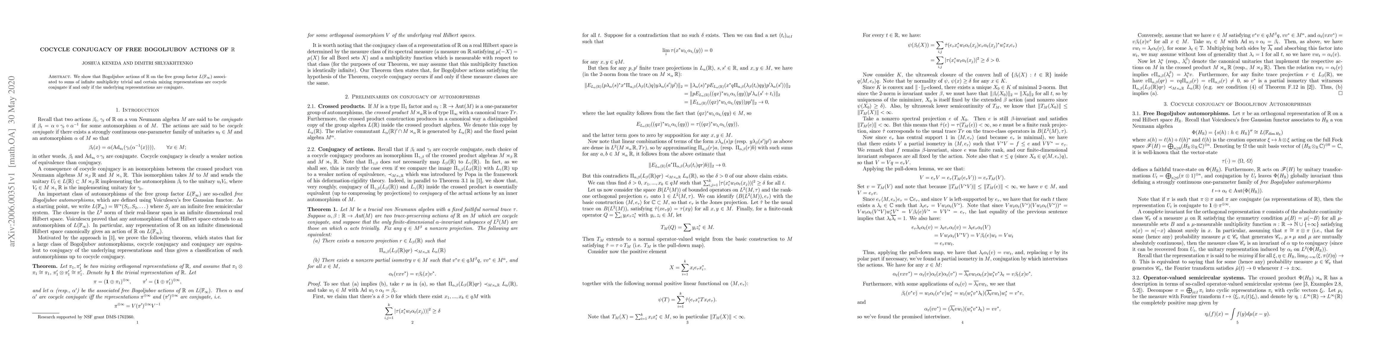 Thumbnail for Cocycle Conjugacy of Free Bogoljubov Actions of $\mathbb{R}$