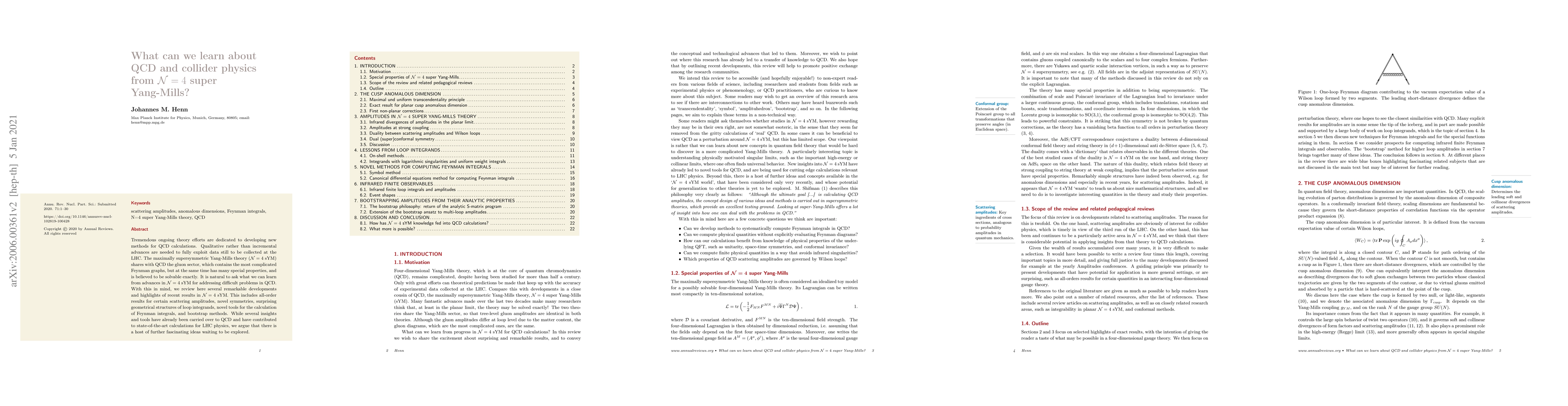 Thumbnail for What can we learn about QCD and collider physics from N=4 super
  Yang-Mills?