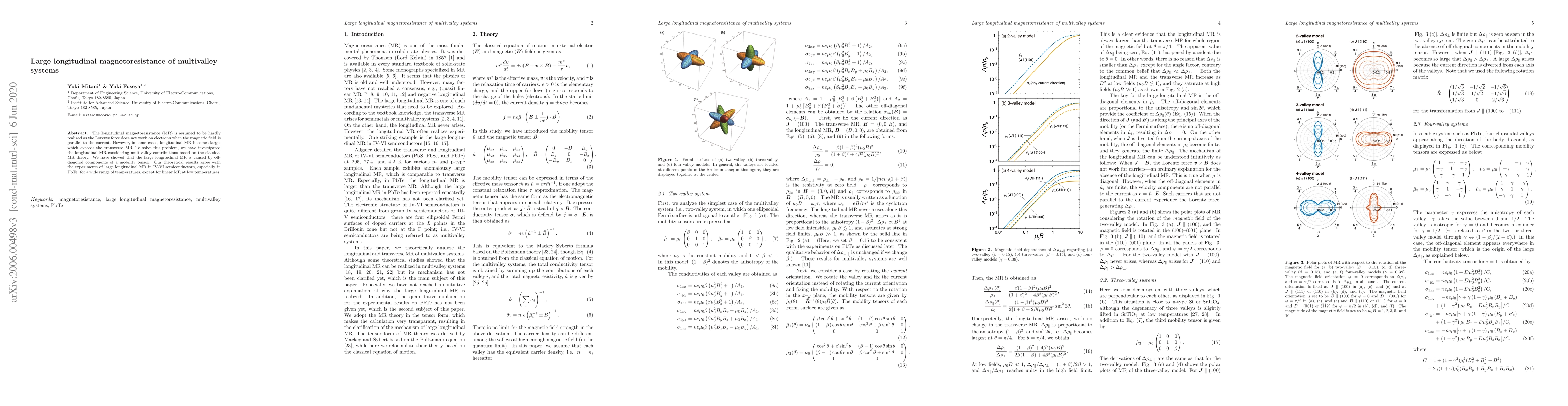 Thumbnail for Large longitudinal magnetoresistance of multivalley systems