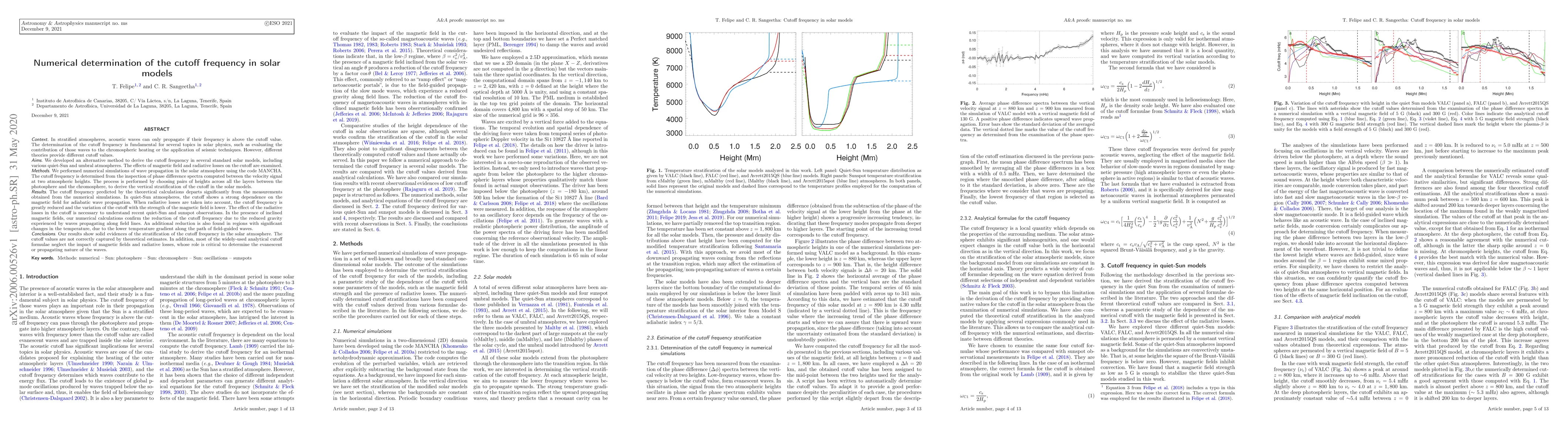 Thumbnail for Numerical determination of the cutoff frequency in solar models