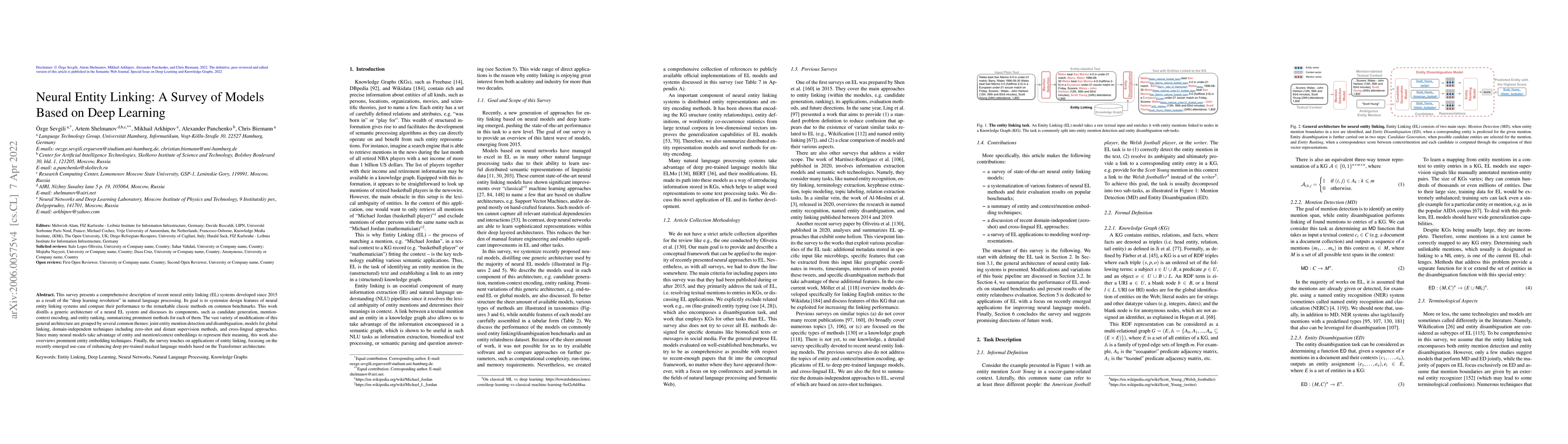 Thumbnail for Neural Entity Linking: A Survey of Models Based on Deep Learning