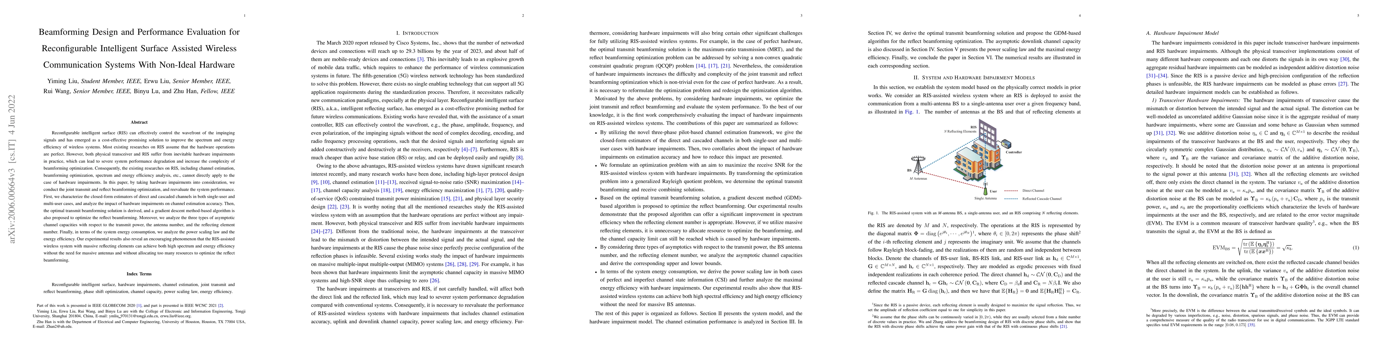 Thumbnail for Beamforming Design and Performance Evaluation for Reconfigurable
  Intelligent Surface Assisted Wireless Communication Systems With Non-Ideal
  Hardware