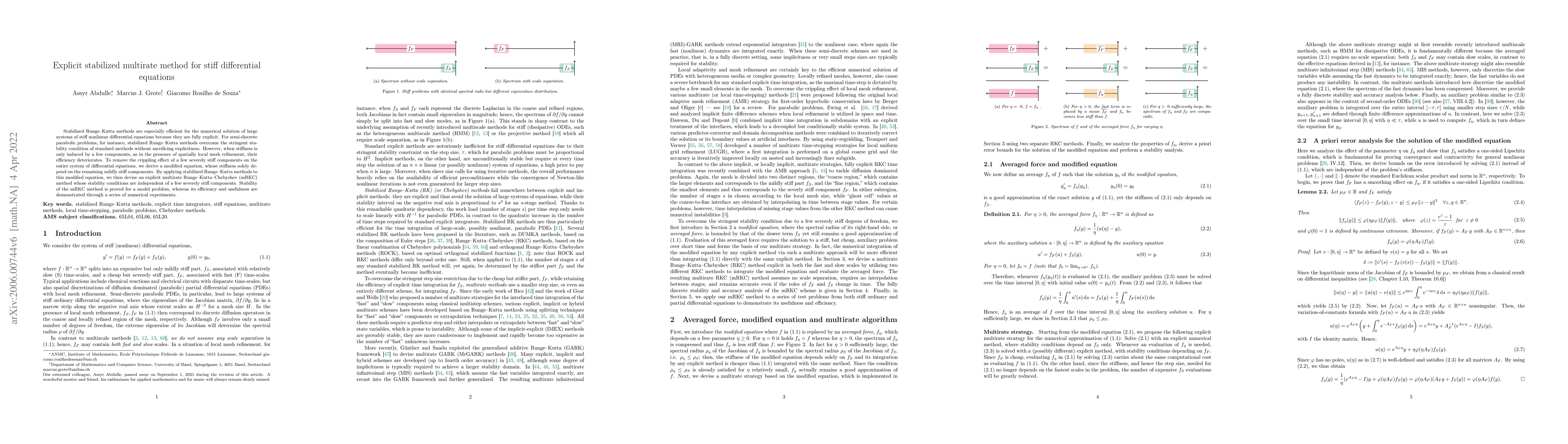 Thumbnail for Explicit stabilized multirate method for stiff differential equations