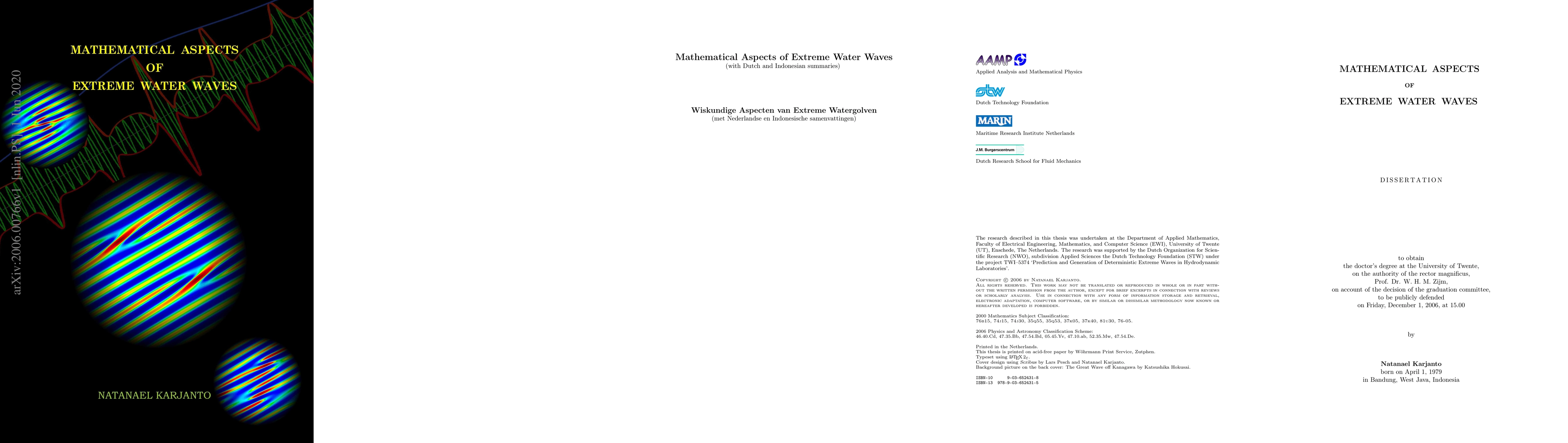 Thumbnail for Mathematical Aspects of Extreme Water Waves