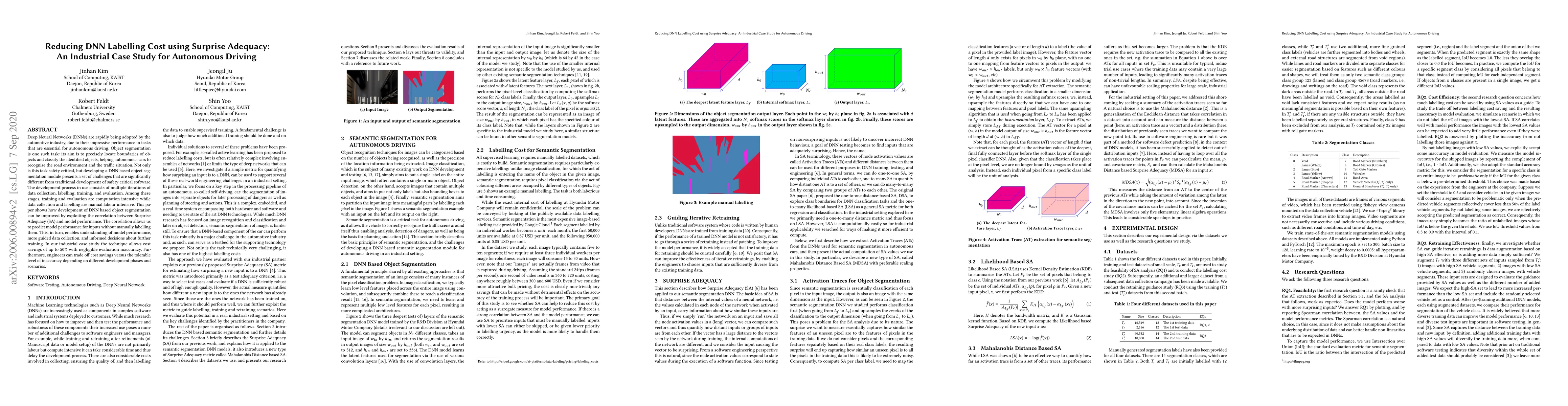 Thumbnail for Reducing DNN Labelling Cost using Surprise Adequacy: An Industrial Case
  Study for Autonomous Driving