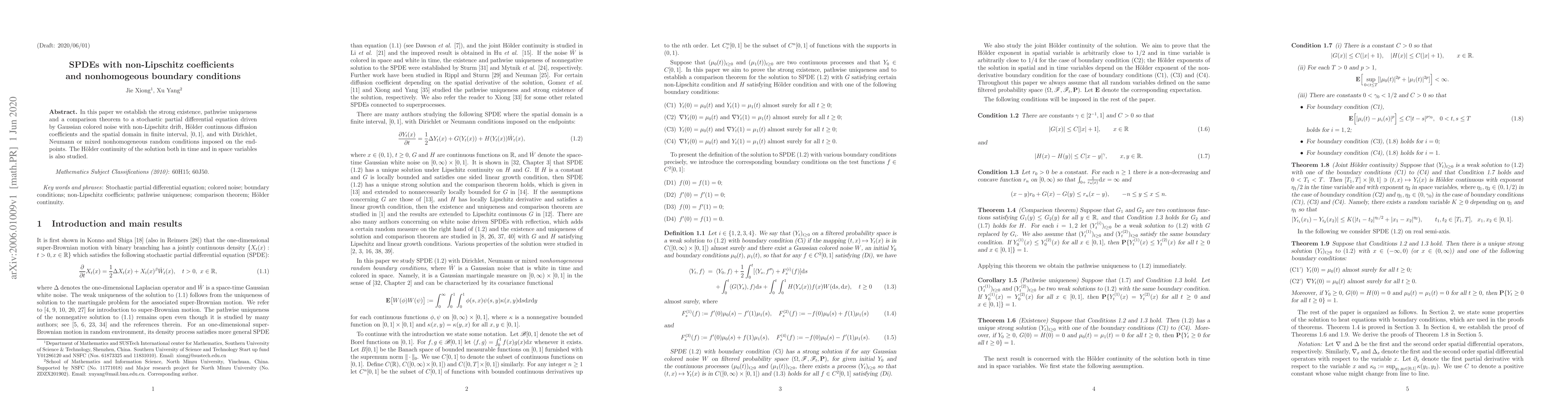 Thumbnail for SPDEs with non-Lipschitz coefficients and nonhomogeous boundary
  conditions