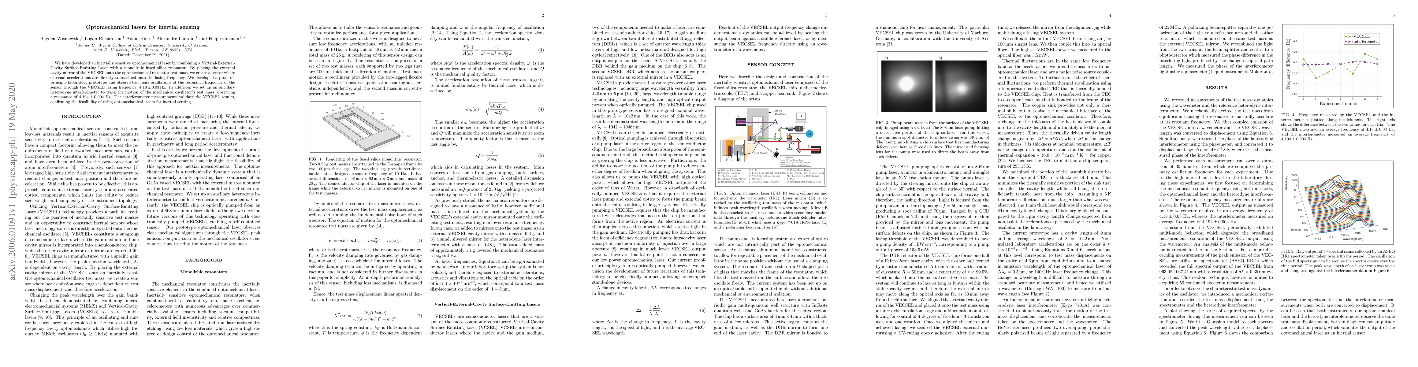 Thumbnail for Optomechanical lasers for inertial sensing