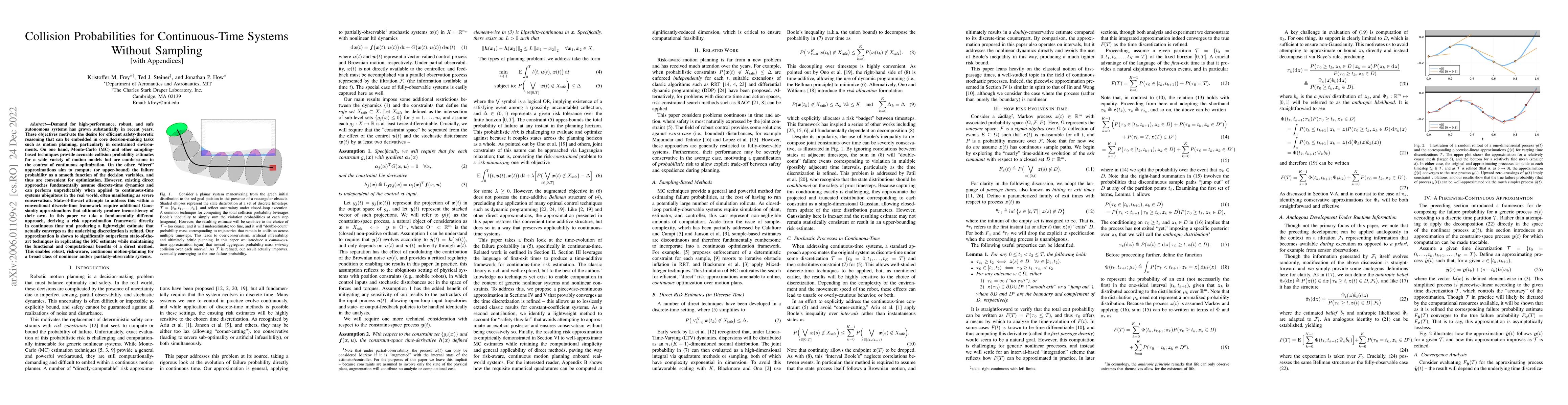 Thumbnail for Collision Probabilities for Continuous-Time Systems Without Sampling
  [with Appendices]