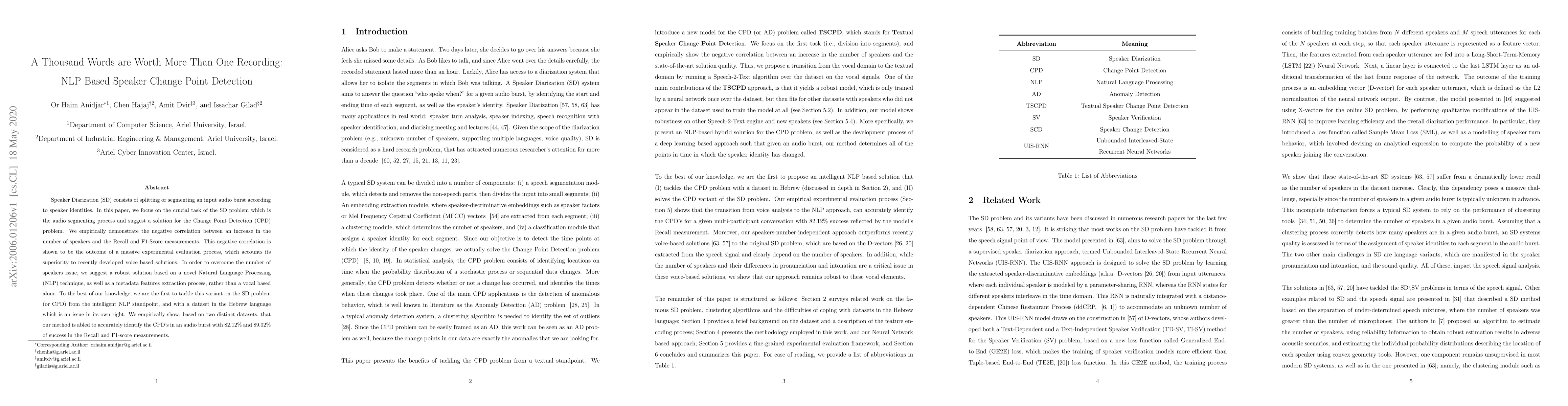 Thumbnail for A Thousand Words are Worth More Than One Recording: NLP Based Speaker
  Change Point Detection
