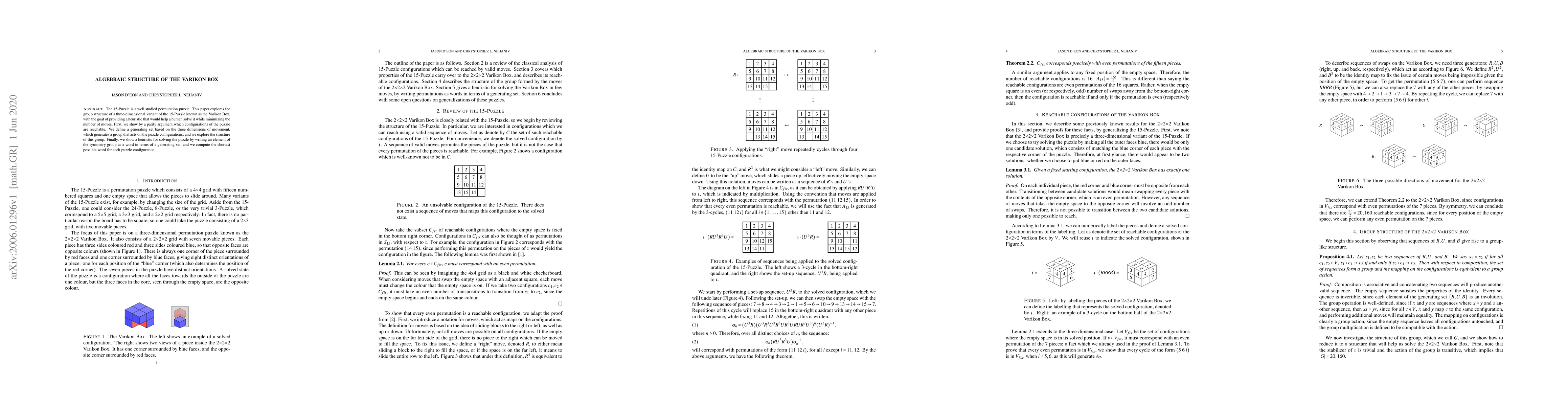 Thumbnail for Algebraic Structure of the Varikon Box