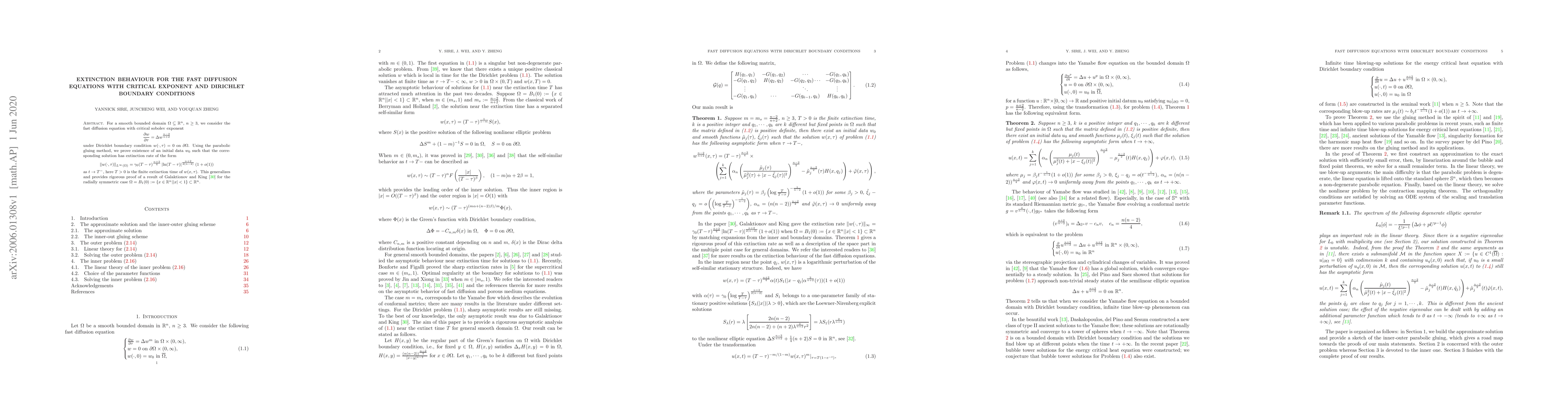 Thumbnail for Extinction behaviour for the fast diffusion equations with critical
  exponent and Dirichlet boundary conditions