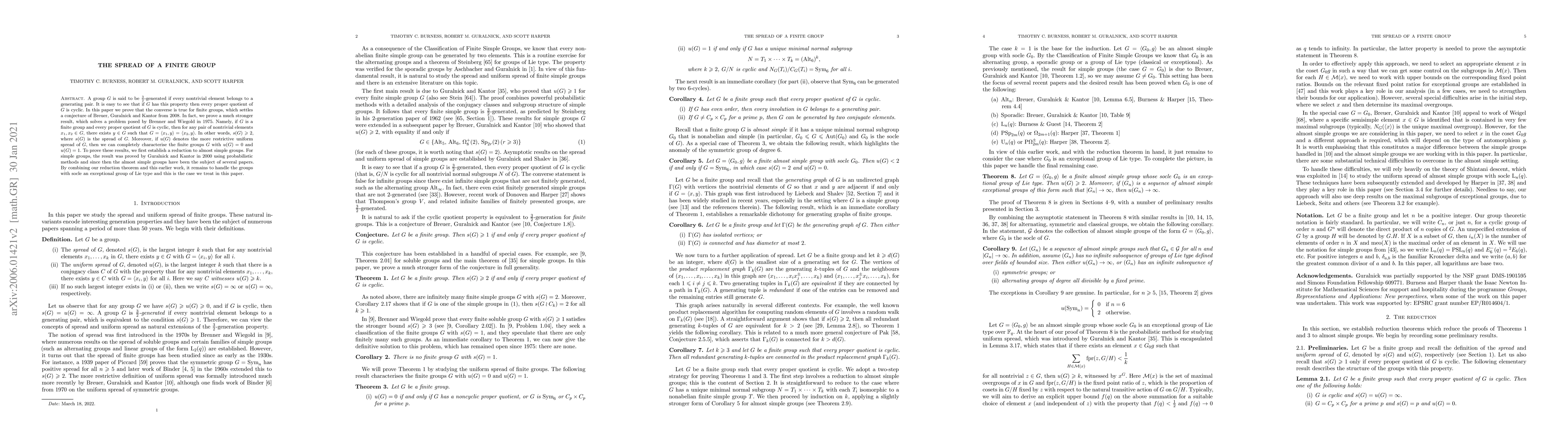 Thumbnail for The spread of a finite group