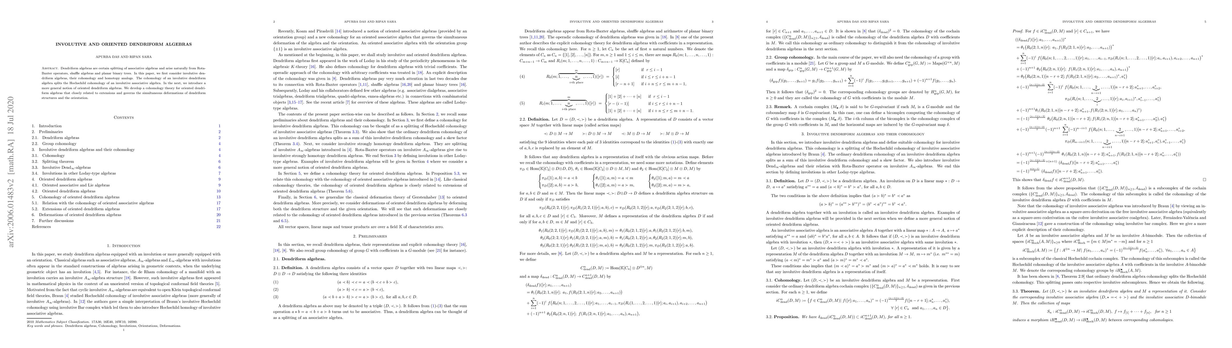 Thumbnail for Involutive and oriented dendriform algebras