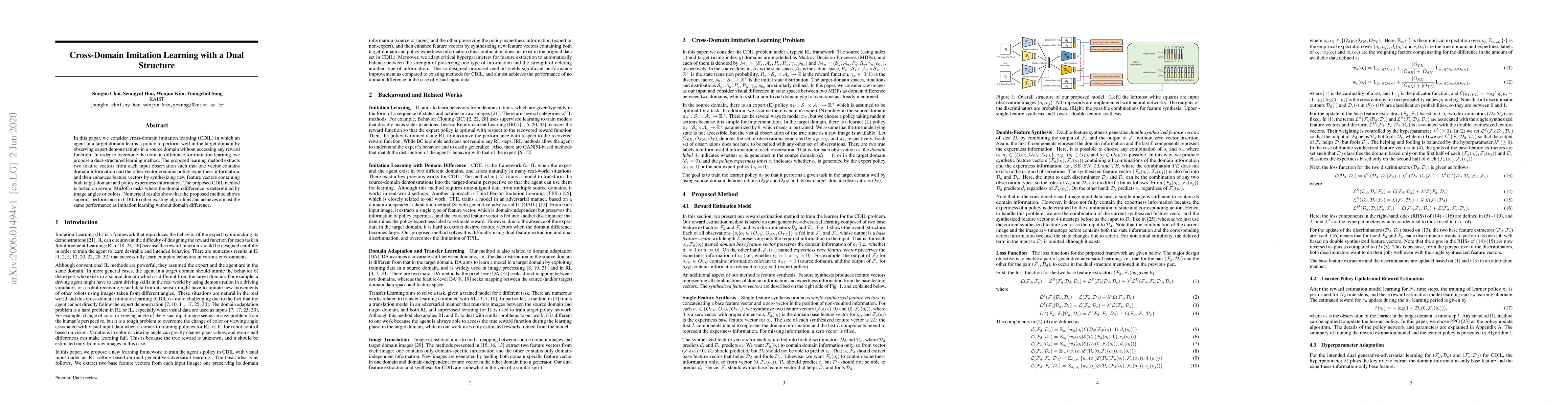 Thumbnail for Cross-Domain Imitation Learning with a Dual Structure