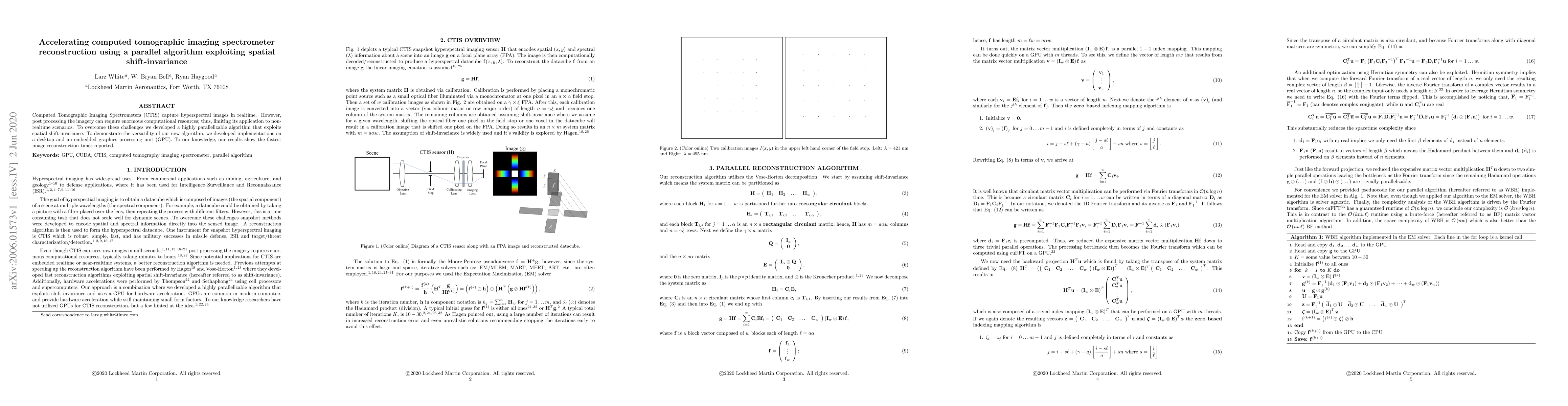Thumbnail for Accelerating computed tomographic imaging spectrometer reconstruction
  using a parallel algorithm exploiting spatial shift-invariance