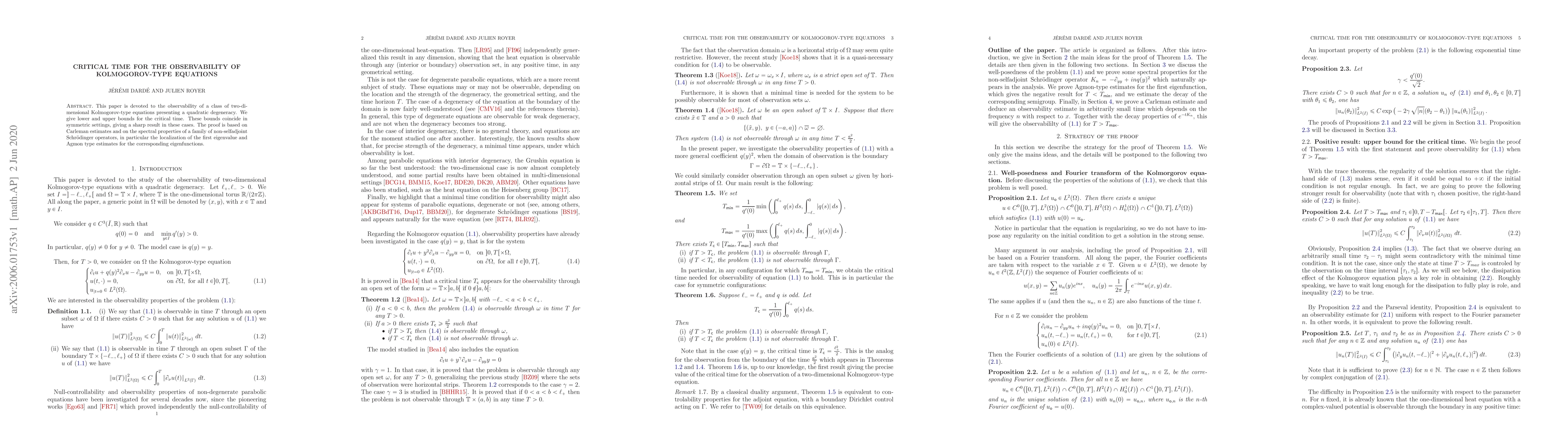 Thumbnail for Critical time for the observability of Kolmogorov-type equations