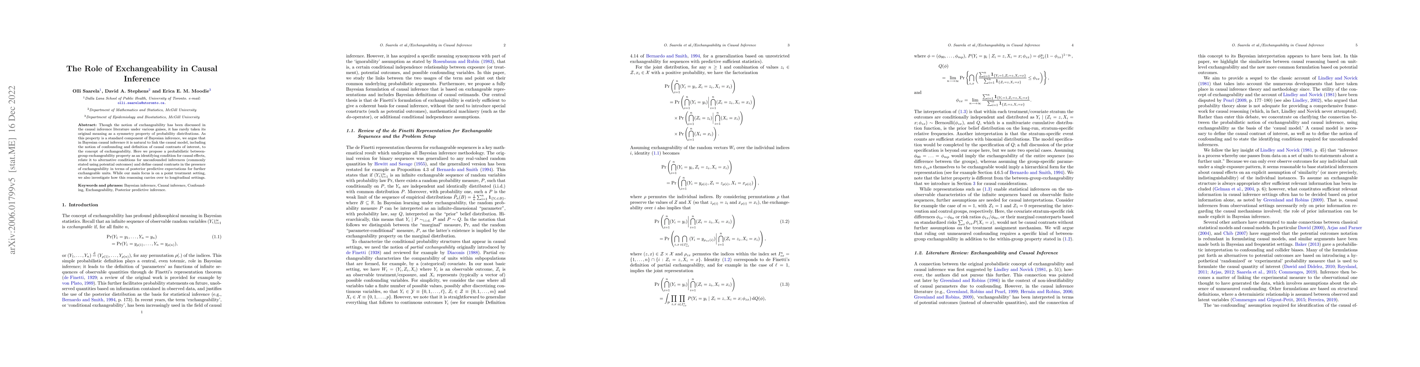Thumbnail for The role of exchangeability in causal inference