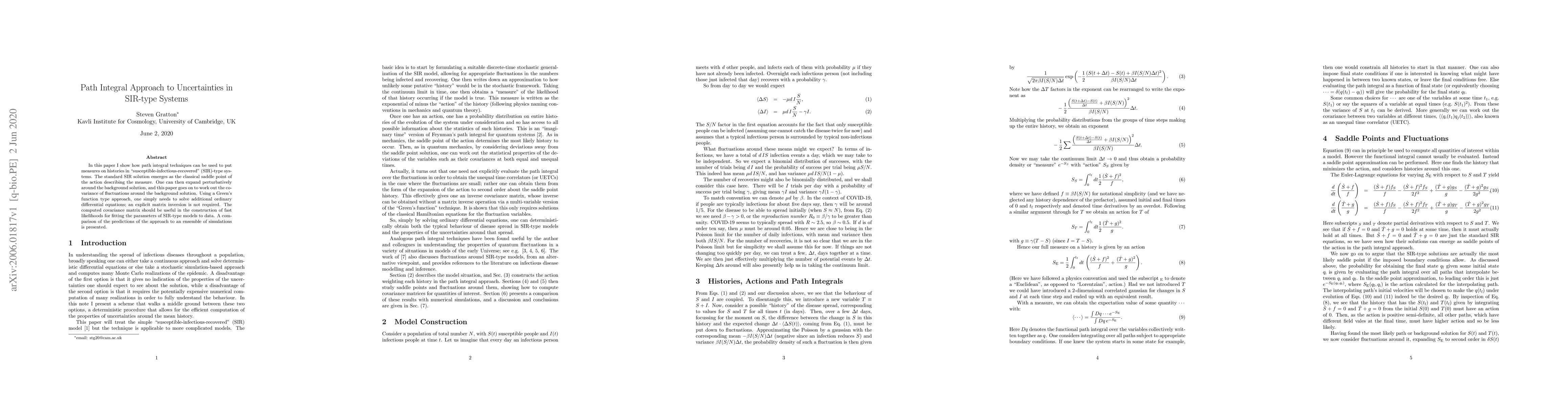 Thumbnail for Path Integral Approach to Uncertainties in SIR-type Systems