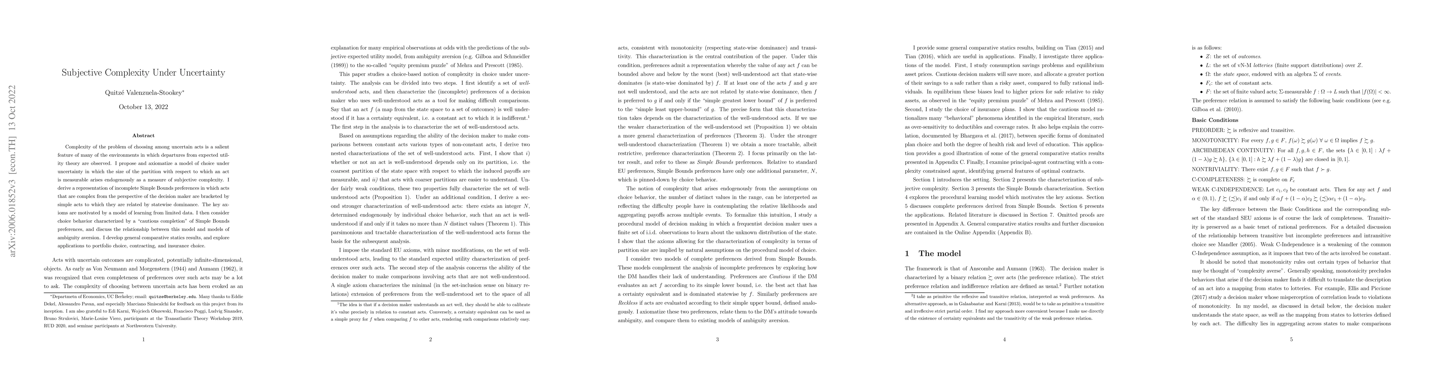 Thumbnail for Subjective Complexity Under Uncertainty