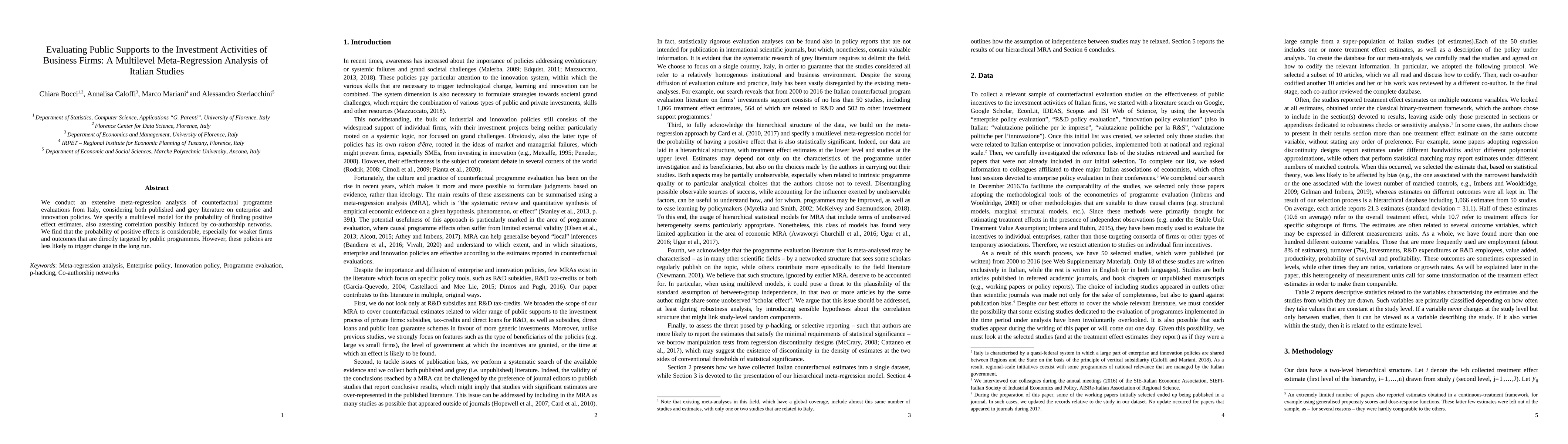 Thumbnail for Evaluating Public Supports to the Investment Activities of Business
  Firms: A Multilevel Meta-Regression Analysis of Italian Studies