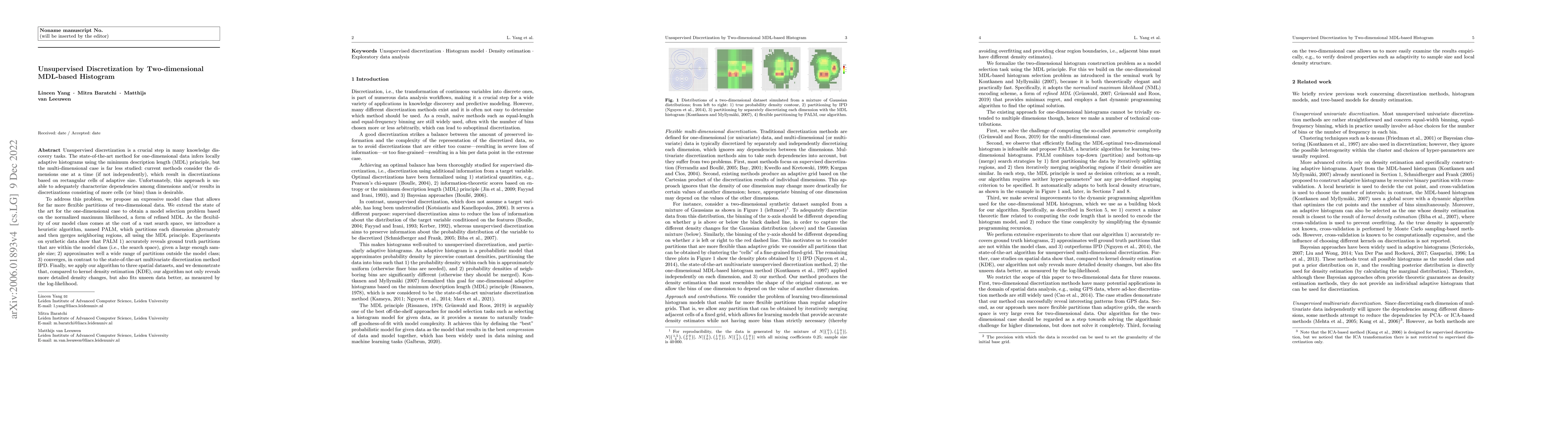 Thumbnail for Unsupervised Discretization by Two-dimensional MDL-based Histogram