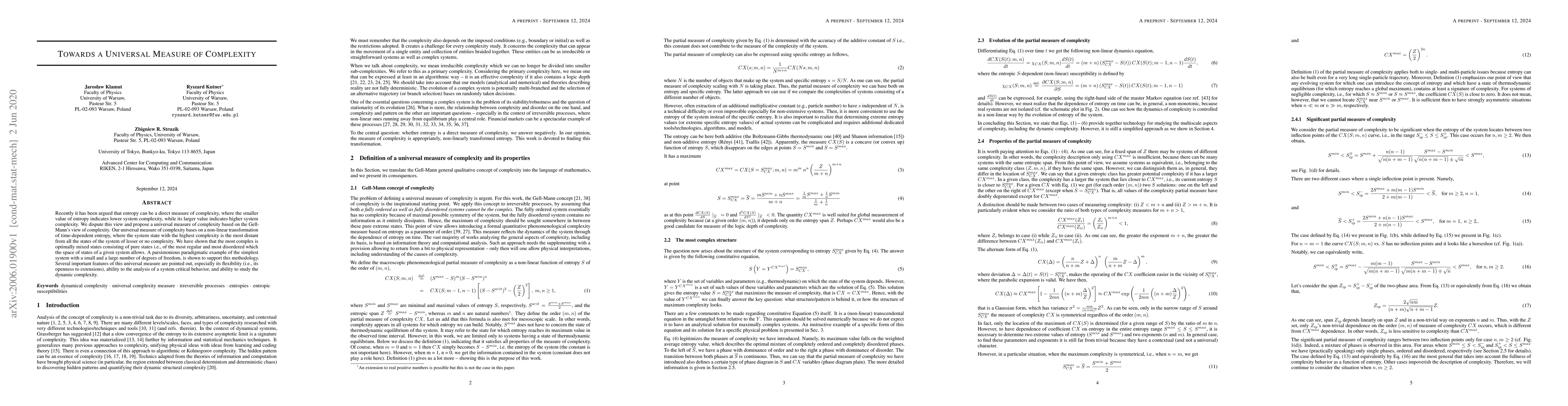 Thumbnail for Towards a Universal Measure of Complexity