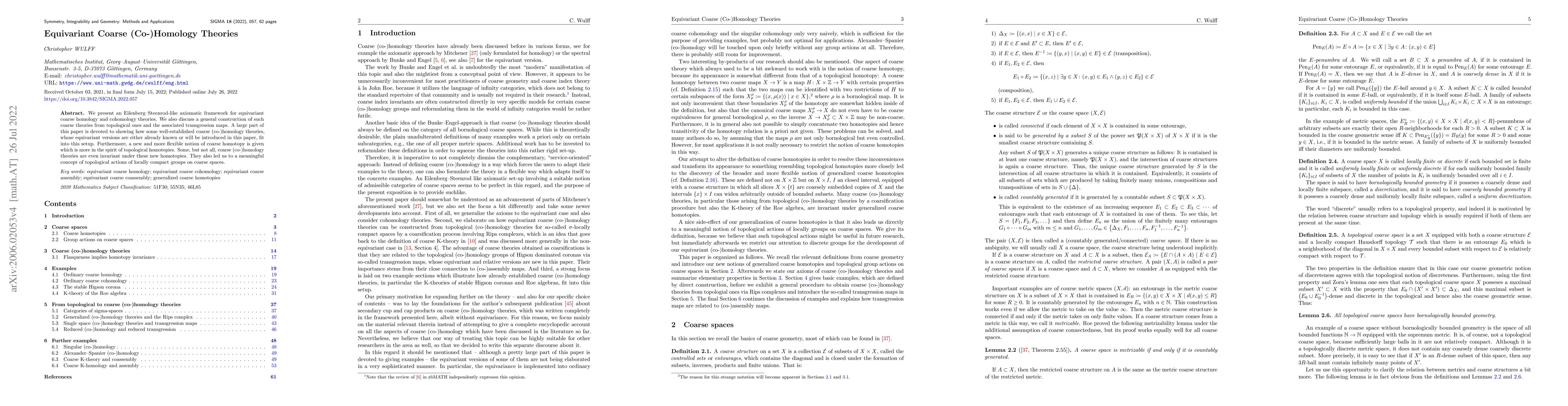 Thumbnail for Equivariant Coarse (Co-)Homology Theories