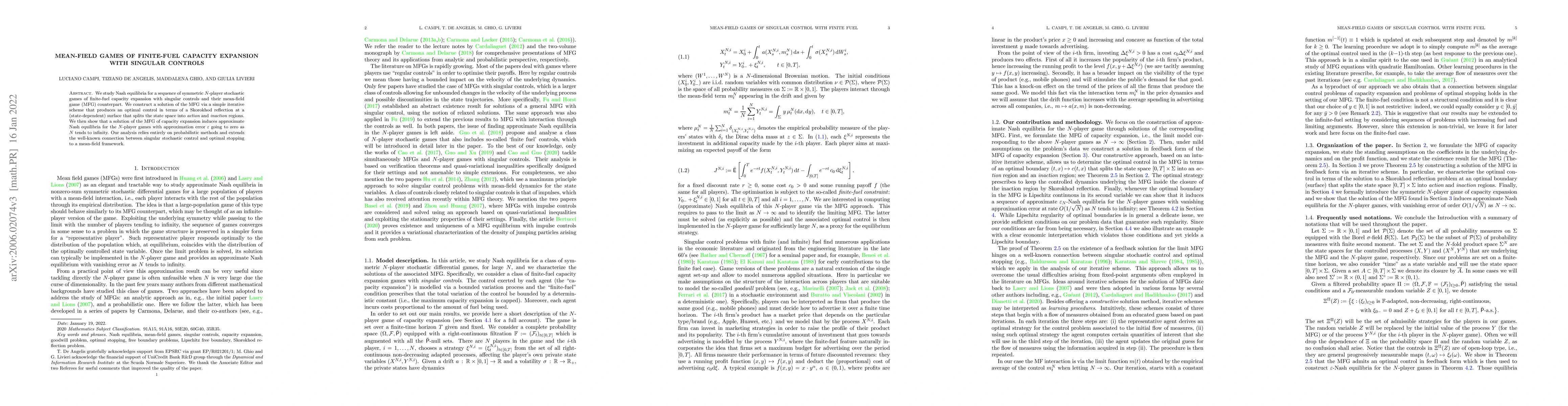 Thumbnail for Mean-Field Games of Finite-Fuel Capacity Expansion with Singular
  Controls