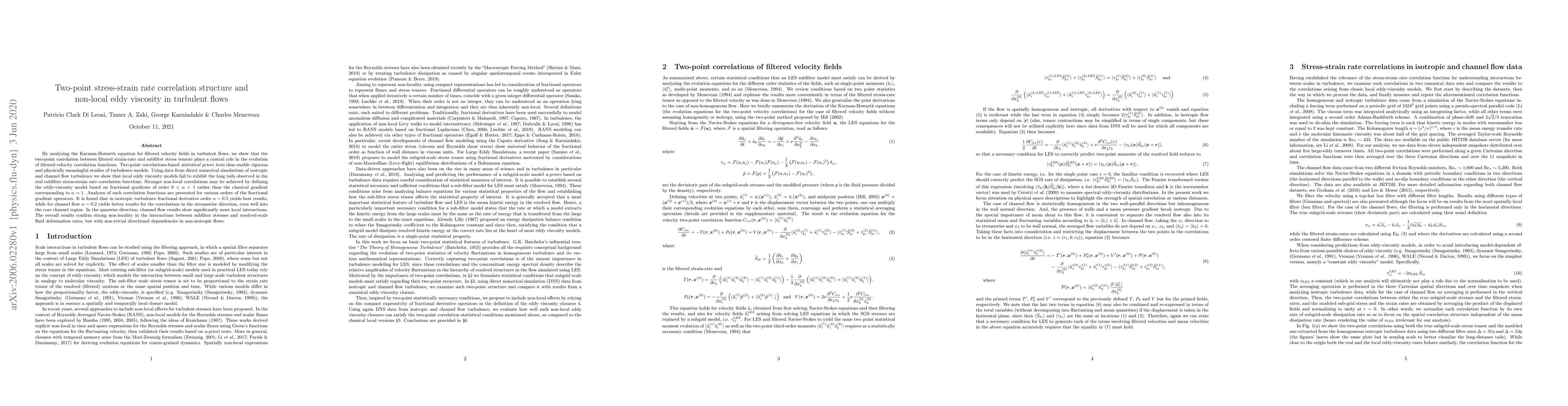 Thumbnail for Two-point stress-strain rate correlation structure and non-local eddy
  viscosity in turbulent flows