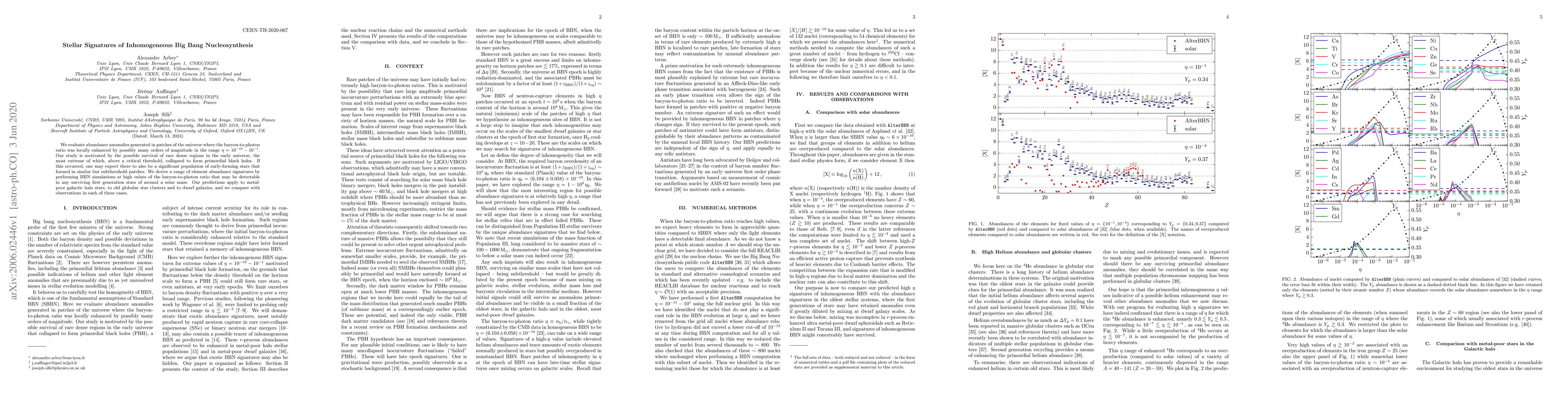 Thumbnail for Stellar Signatures of Inhomogeneous Big Bang Nucleosynthesis