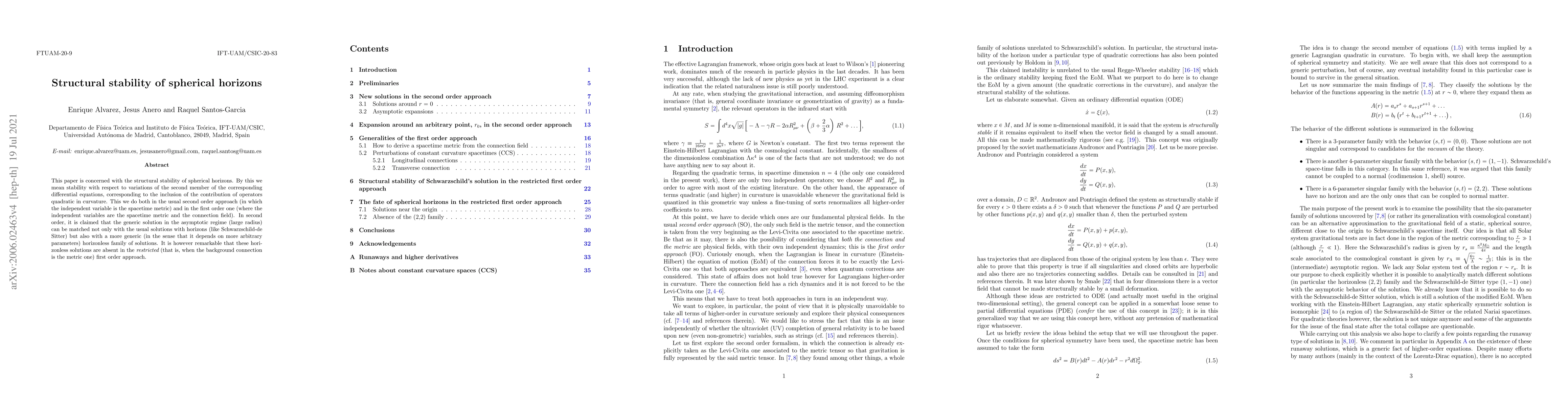 Thumbnail for Structural stability of spherical horizons